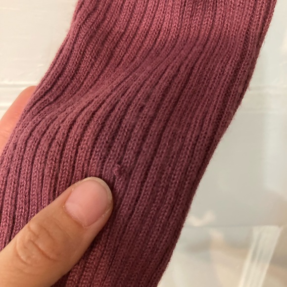 Wild Fable Mauve crop top button down long sleeve sweater - Picture 4 of 9